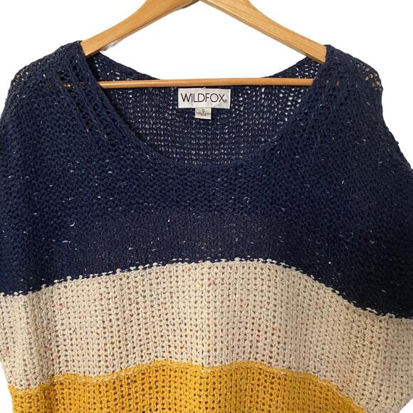 Wildfox Sweater Women Small Striped Knit Oversized Relaxed Boho Beach Coastal - Picture 9 of 13